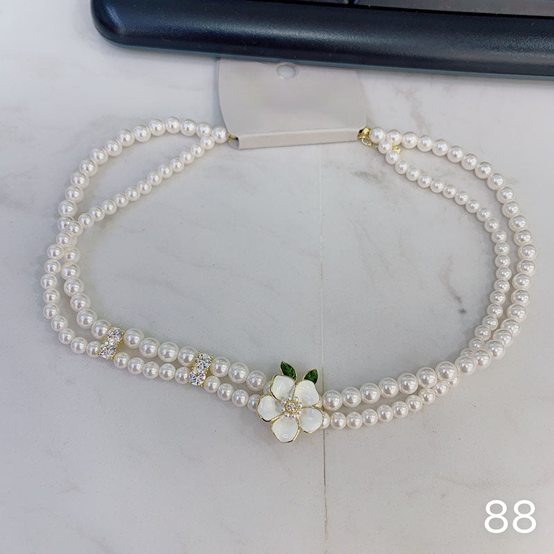 Camellia Pearl Necklace Bracelet or Earrings