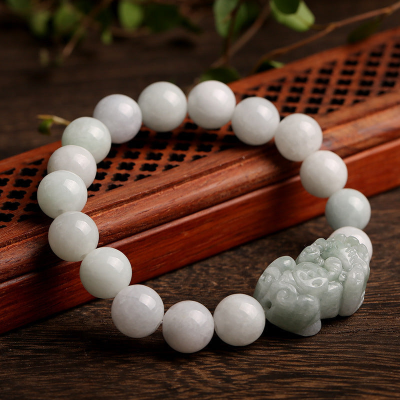 Pulsera de Jadeíta Natural y Pi Yao