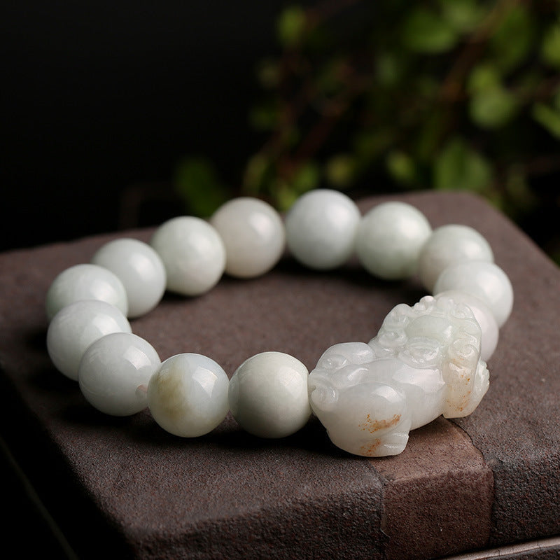 Pulsera de Jadeíta Natural y Pi Yao