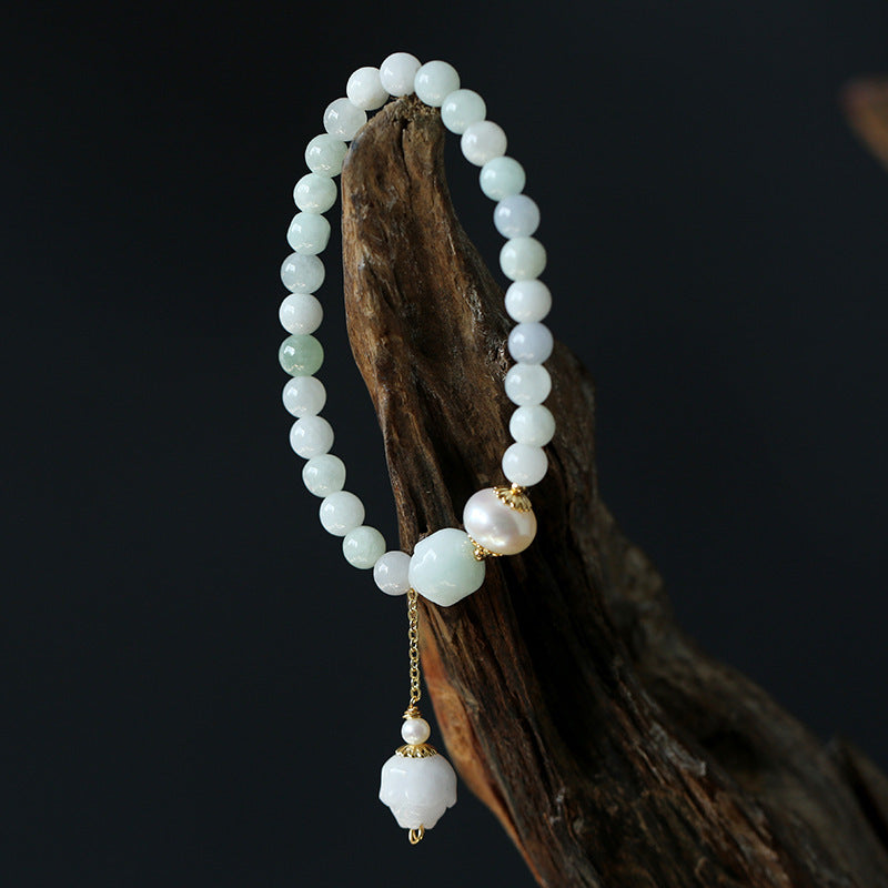 Pulsera de loto de esmeralda