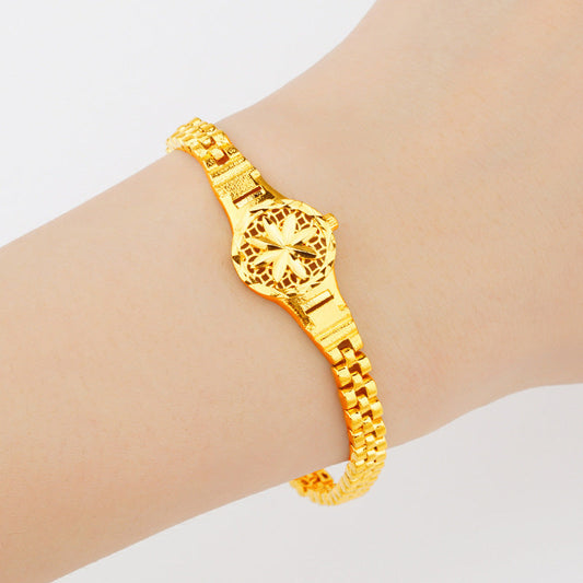 Alluvial Gold Sunflower Watch Style Bracelet