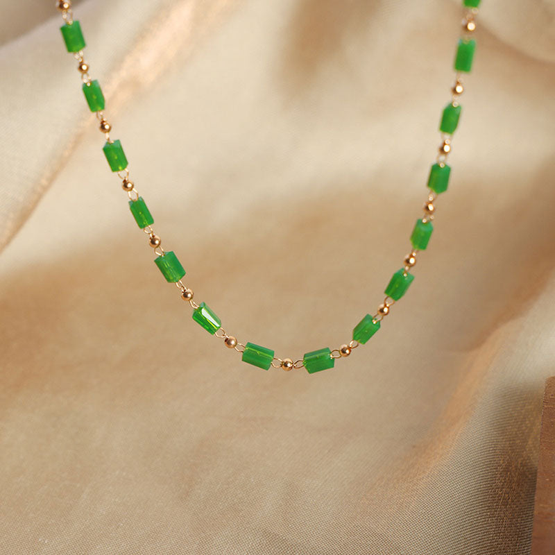 Collar o pulsera de cristal natural con diseño geométrico
