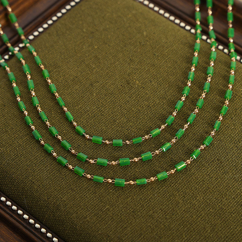Collar o pulsera de cristal natural con diseño geométrico