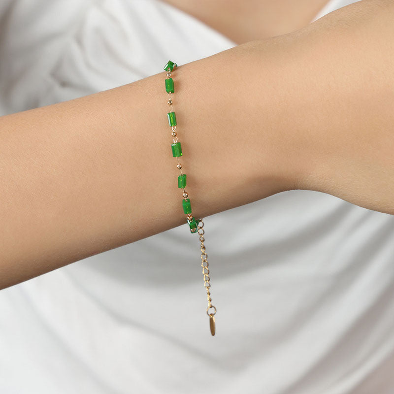 Collar o pulsera de cristal natural con diseño geométrico