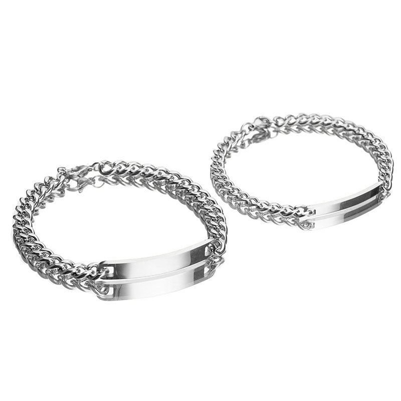 Pulsera grabable con nombre y caja de regalo rosa