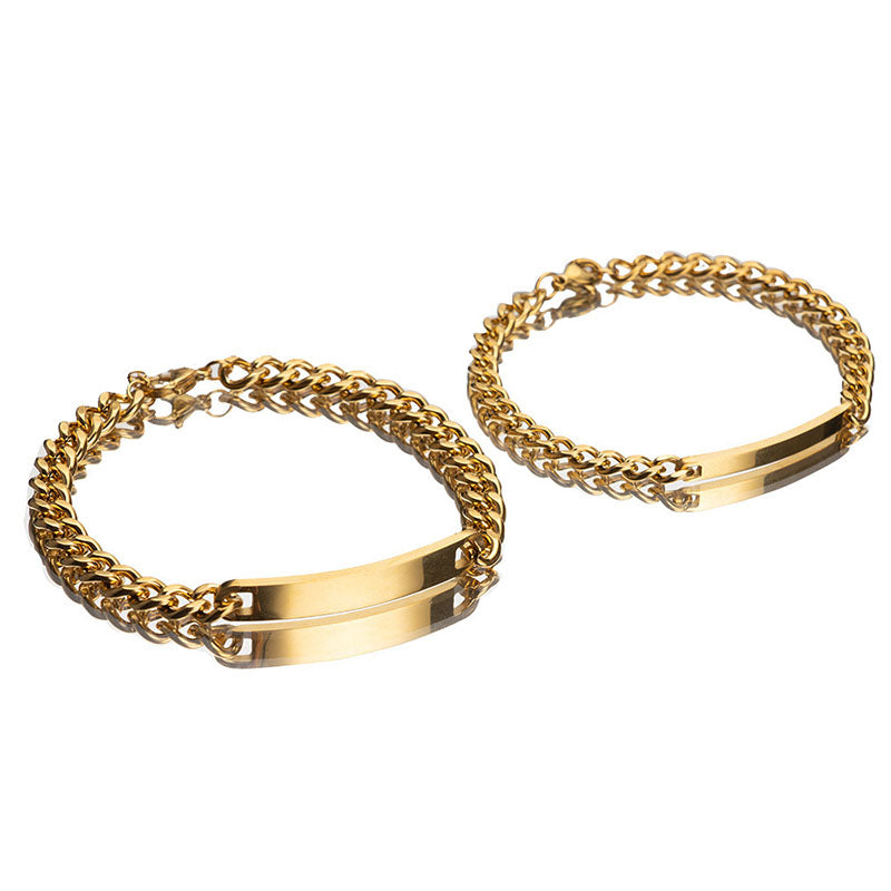 Pulsera grabable con nombre y caja de regalo rosa