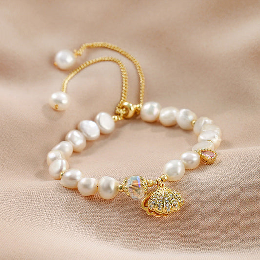 Pendant Shell Natural Freshwater Pearl Bracelet