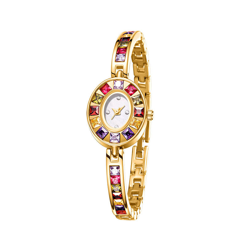 Pulsera de cristal natural con degradado arcoíris