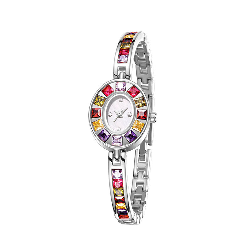 Pulsera de cristal natural con degradado arcoíris