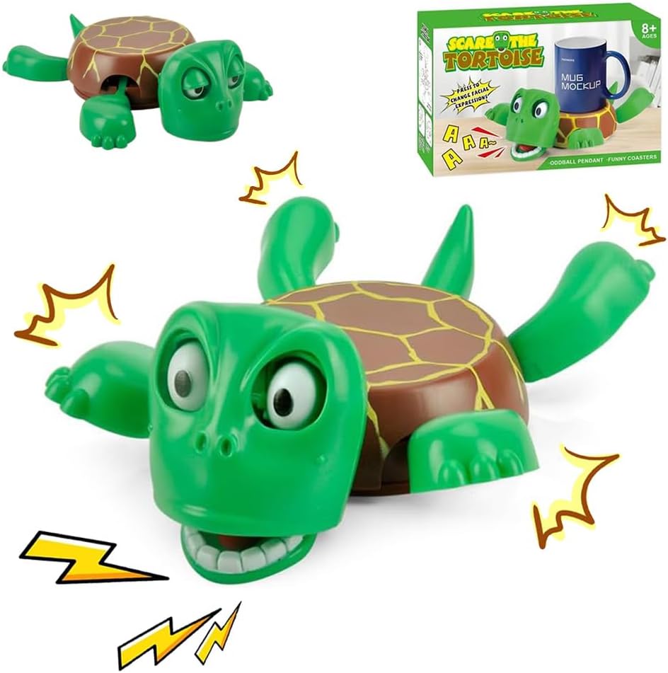 🔥Funny Turtle Coaster & Cup Holder, Moving Limbs, Cute Home Decor Gift
