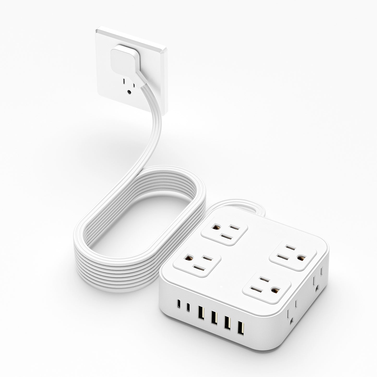 BreezeVell Outlet Extender with 8 Outlets 4 USB Ports (2 USB C), 5Ft