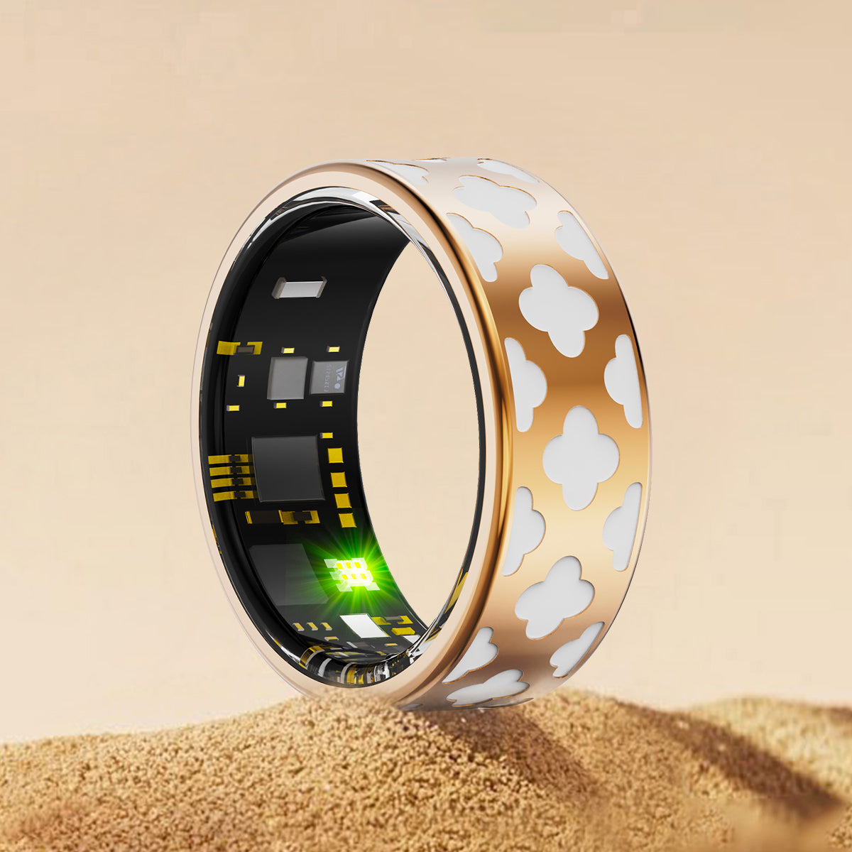 Enchanted Enamel Smart Ring – Titanium, Waterproof, Sleep & Health Tracker