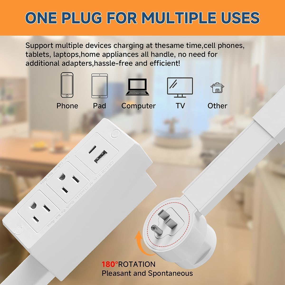 180° Rotatable Extension Outlet