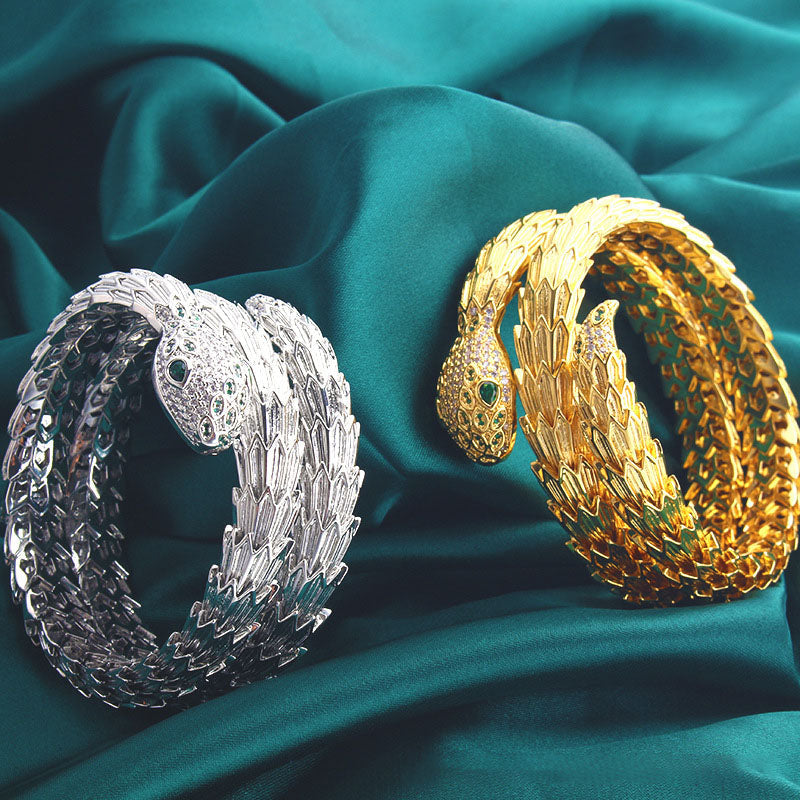 Pulsera de serpiente de doble círculo