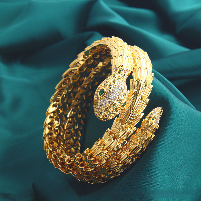 Pulsera de serpiente de doble círculo