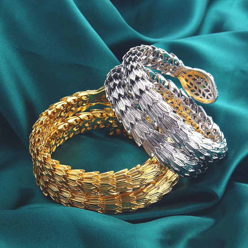Pulsera de serpiente de doble círculo