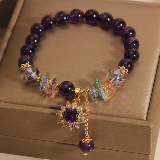 Micro-inlaid sunflower natural crystal bracelet