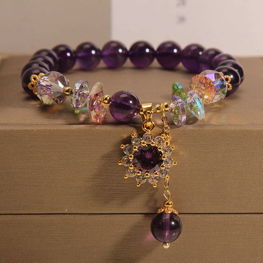 Micro-inlaid sunflower natural crystal bracelet
