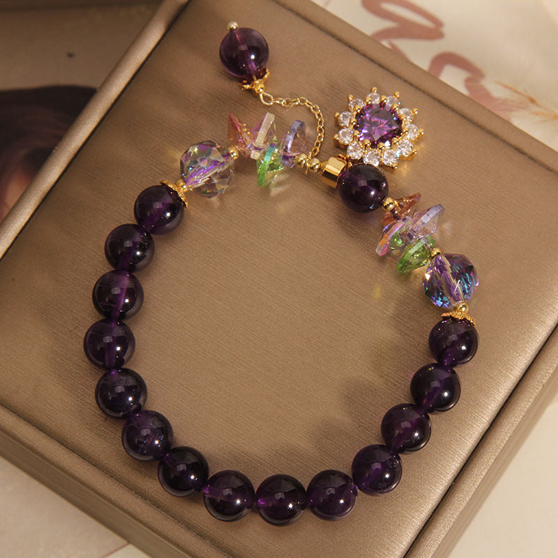 Micro-inlaid sunflower natural crystal bracelet
