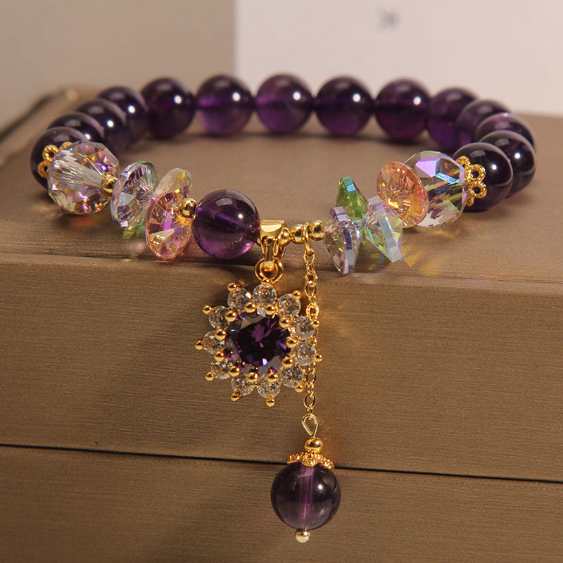 Micro-inlaid sunflower natural crystal bracelet