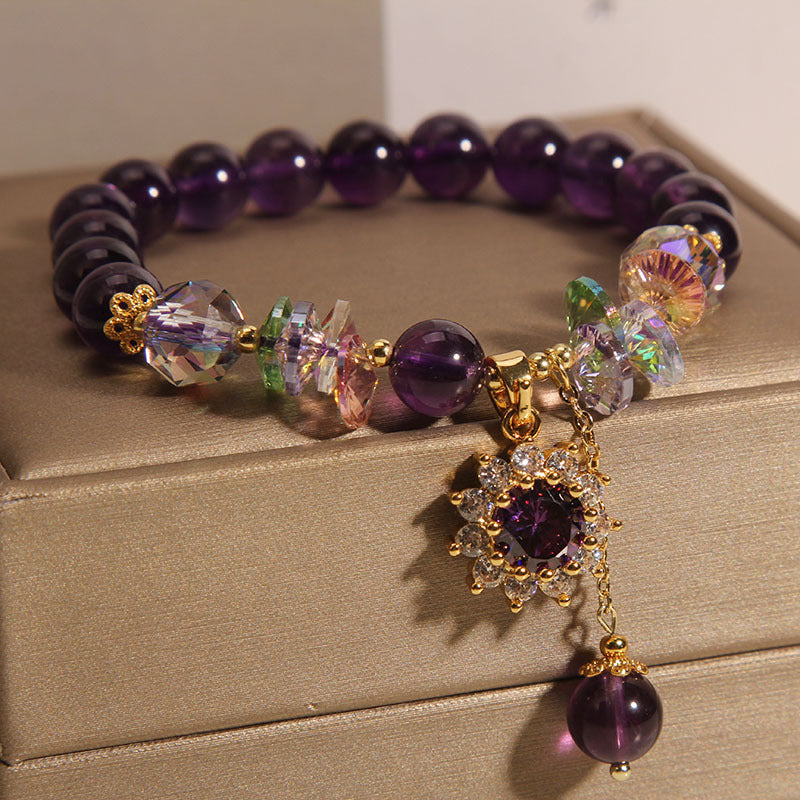 Micro-inlaid sunflower natural crystal bracelet