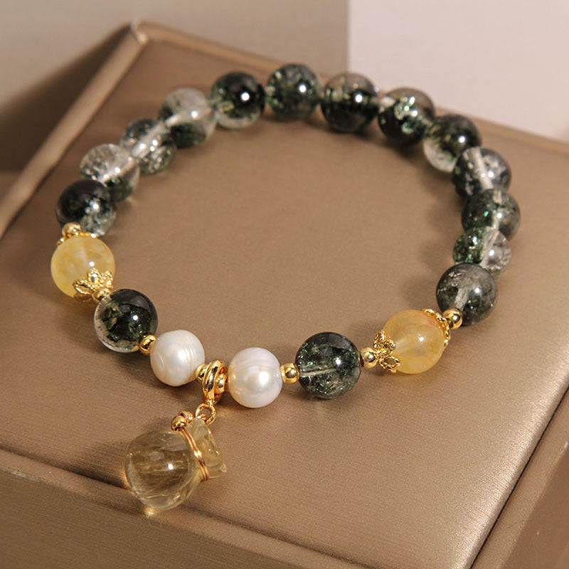 Lucky bag pendant natural crystal bracelet
