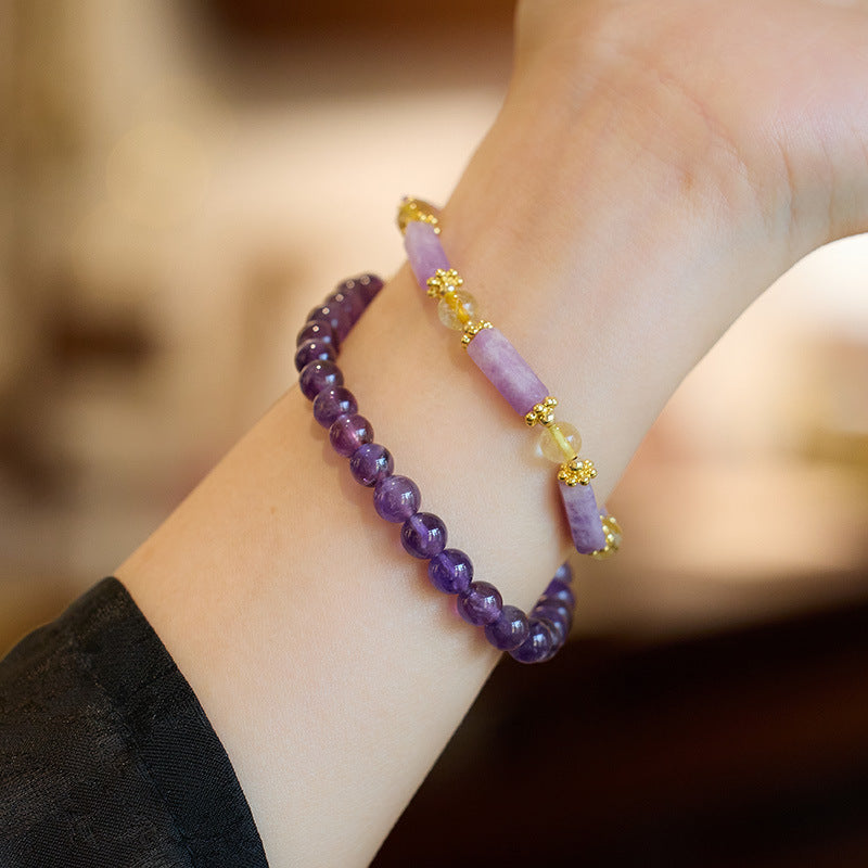 Pulsera de cristal natural de doble capa