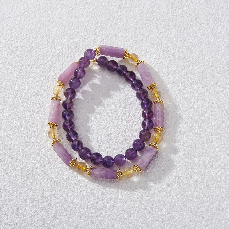 Pulsera de cristal natural de doble capa