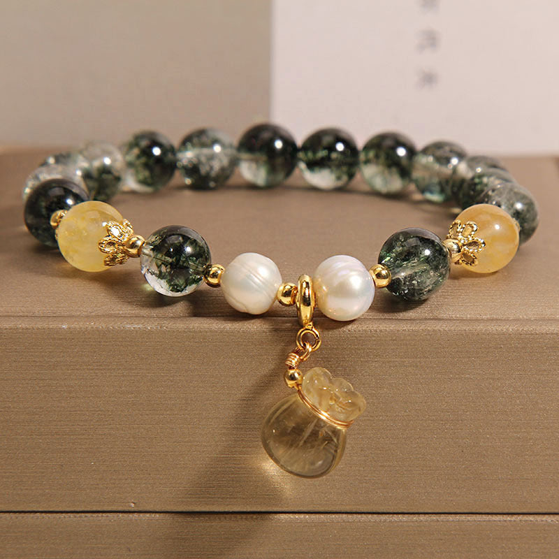 Lucky bag pendant natural crystal bracelet