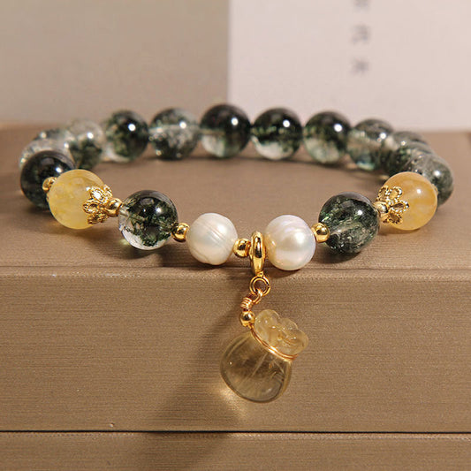 Lucky bag pendant natural crystal bracelet
