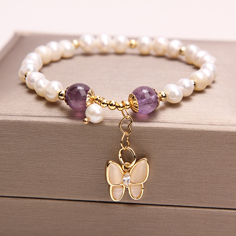 Butterfly • Pearl crystal bracelet