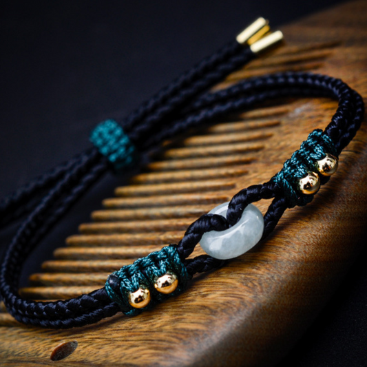 Lucky buckle woven jade jade bracelet