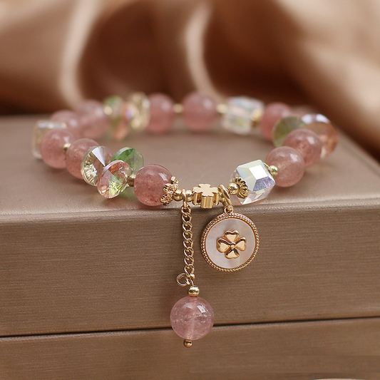 'Lucky Girl' • Strawberry Crystal Bracelet