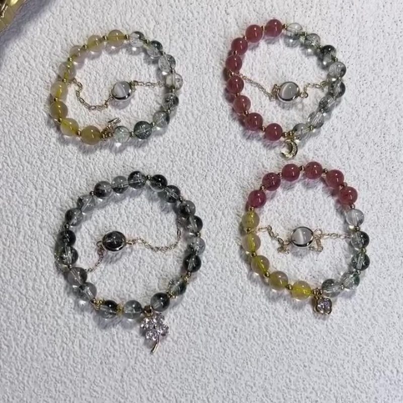 Four Leaf Clover • Aquatic Crystal Bracelet