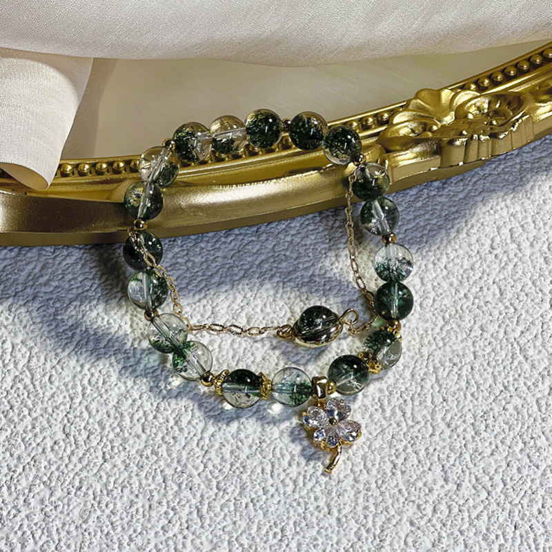 Four Leaf Clover • Aquatic Crystal Bracelet