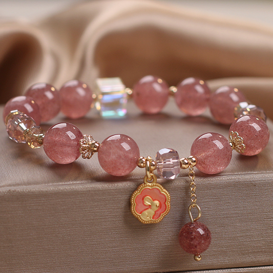 Rabbit • Strawberry Crystal Lucky Bracelet