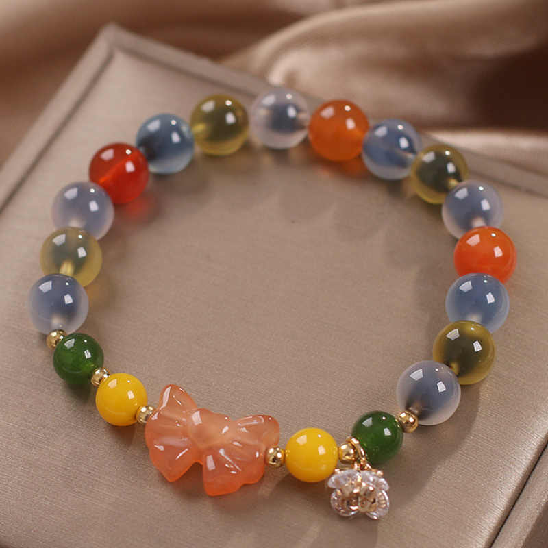Pulsera de ágata de corazón suelta natural