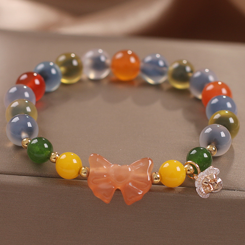 Pulsera de ágata de corazón suelta natural