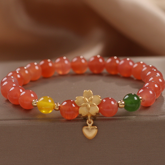 Flowers • Sunstone & Agate bracelet