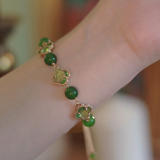 Lucky • Chrysoprase four-leaf clover Bracelet