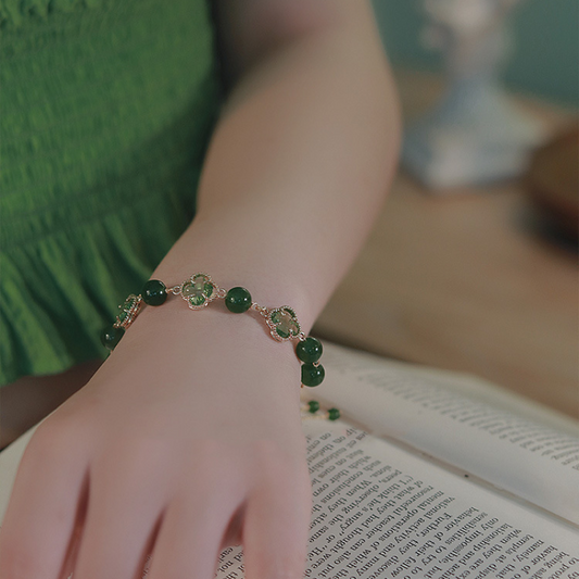 Lucky • Chrysoprase four-leaf clover Bracelet
