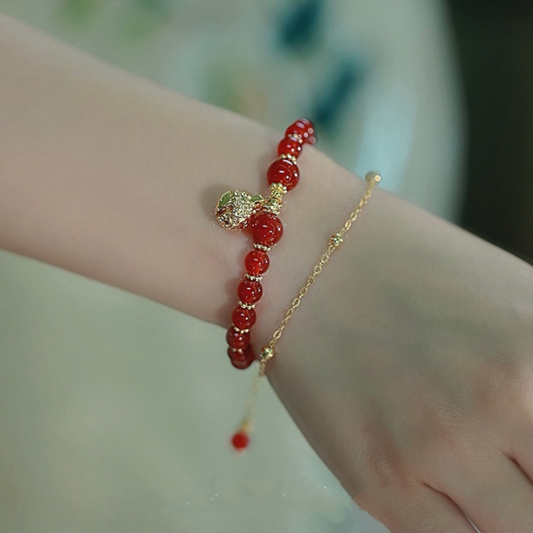 Lucky Bell • Red Agate bracelet