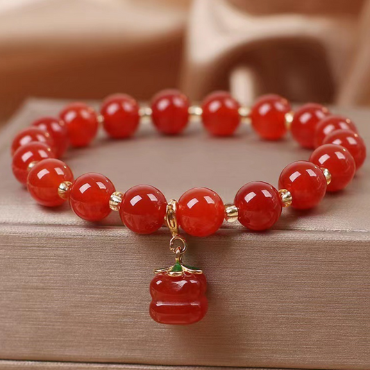 Persimmon • Natural Red Agate Bracelet