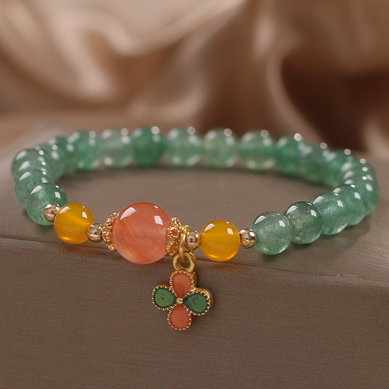 Felicidad • Pulsera de cristal de fresa