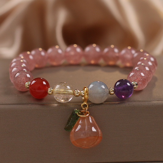 Lucky Pumpkin • Strawberry Crystal Bracelet