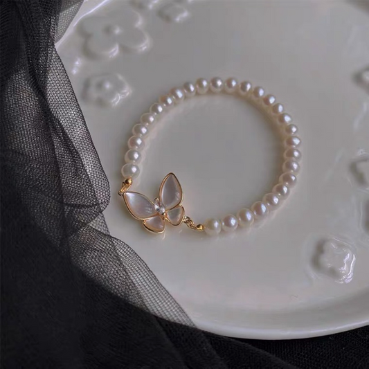 Dancing Butterfly • Freshwater Pearl Bracelet