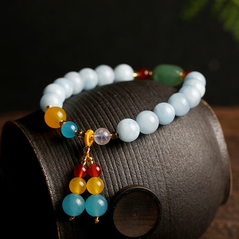 Pulsera de aguamarina natural