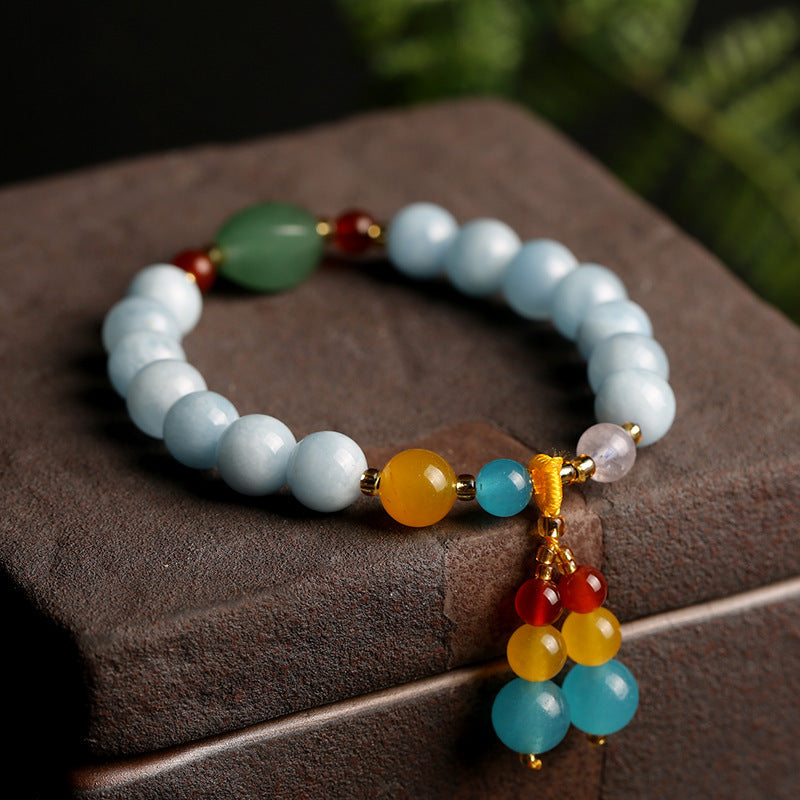 Pulsera de aguamarina natural