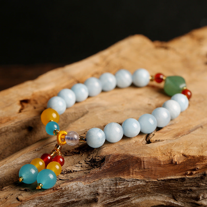 Pulsera de aguamarina natural