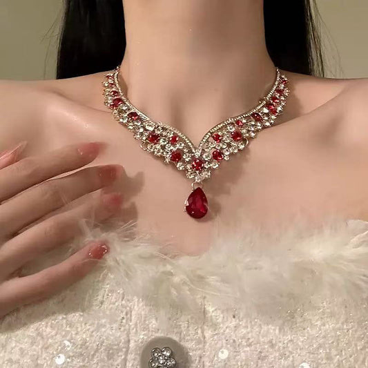 Vintage Natural Crystal Diamond Earring Necklace